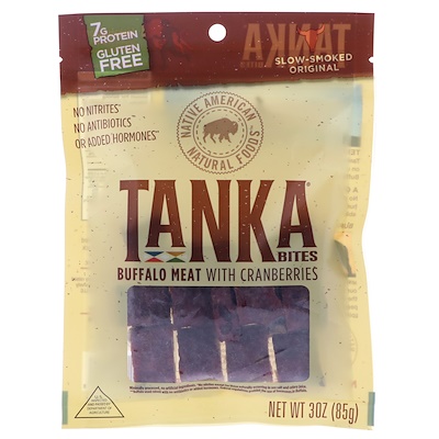 Tanka Bites, Buffalo Meat with Cranberries, Slow-Smoked Original, 30 oz (85 g)