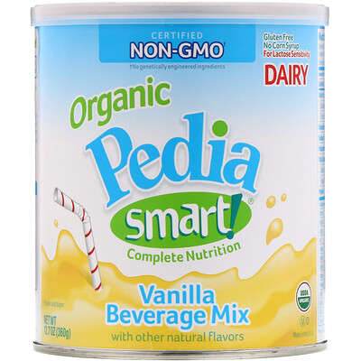 Nature's One Organic Pedia Smart!, Питьевая смесь с полным комплексом питательных веществ, со вкусом ванили, 360 г (12,7 унции)