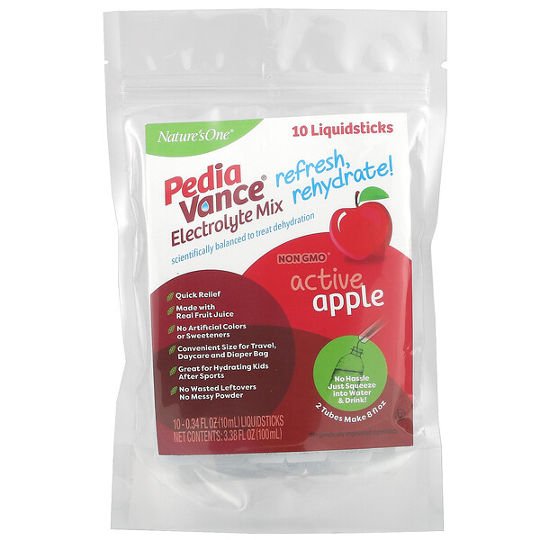 PediaVance, Electrolyte Mix, Active Apple, 10 Liquidsticks, 0.34 fl oz (10 ml) Each