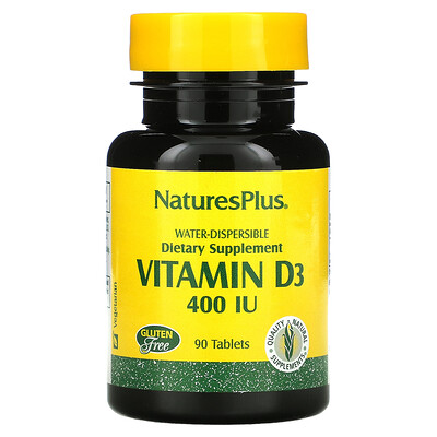 

NaturesPlus Water-Dispersible Vitamin D3 400 IU 90 Tablets