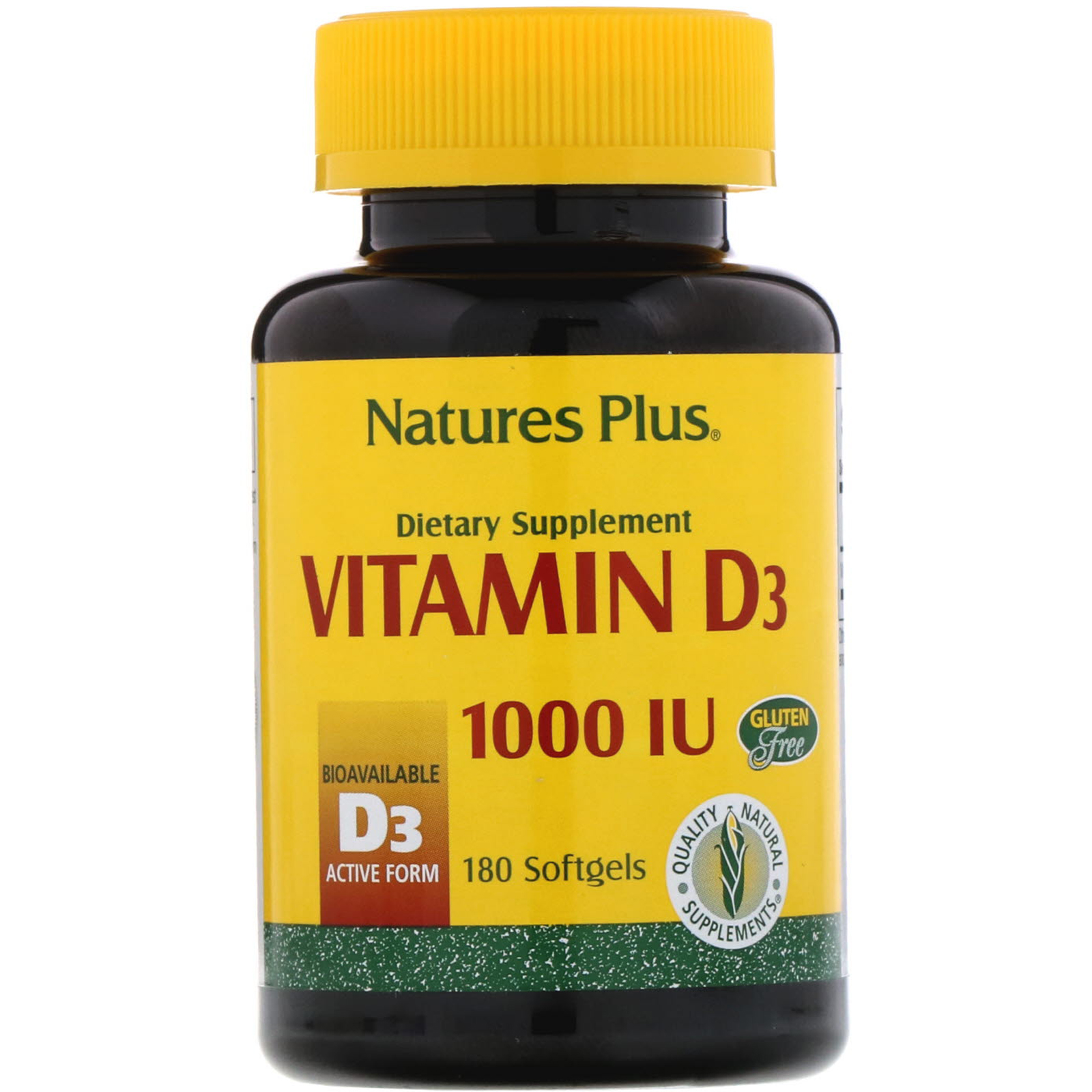 Natures Plus Vitamin D3 1000 Iu 180 Softgels Iherb