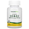 Nature's Plus, 비타민D3 + 비타민K2, 캡슐 90정