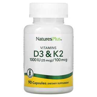 Nature's Plus, витамин D3 и витамин K2, 90 капсул