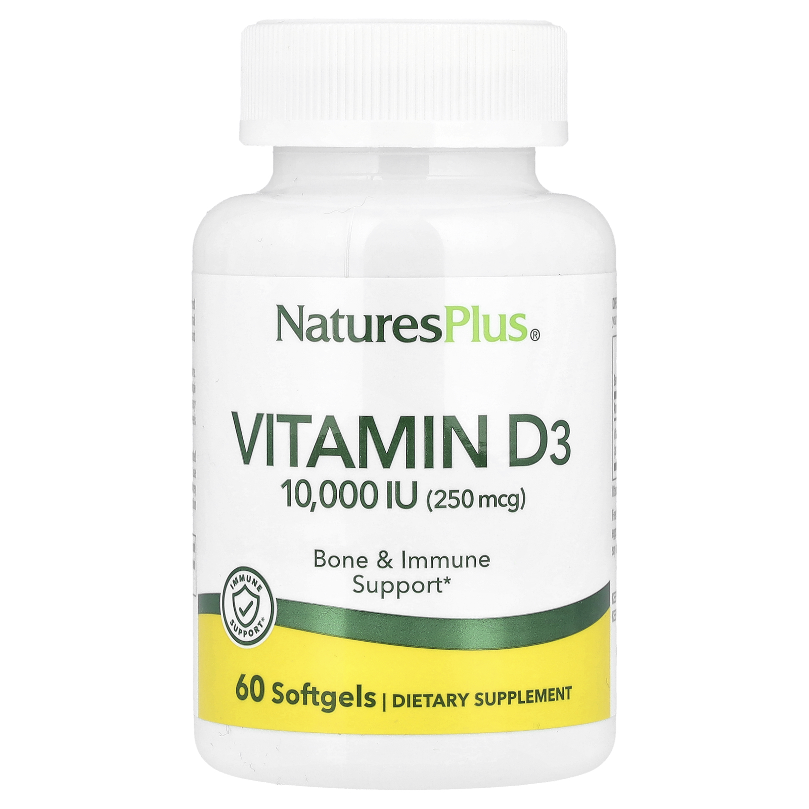 NaturesPlus (네이처스플러스), 비타민D3, 250mcg(10,000IU), 소프트젤 60정