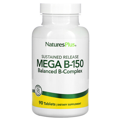 

NaturesPlus Sustained Release Mega B-150 Balanced B-Complex 90 Tablets