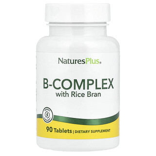 NaturesPlus, комплекс витаминов группы B с рисовыми отрубями, 90 таблеток