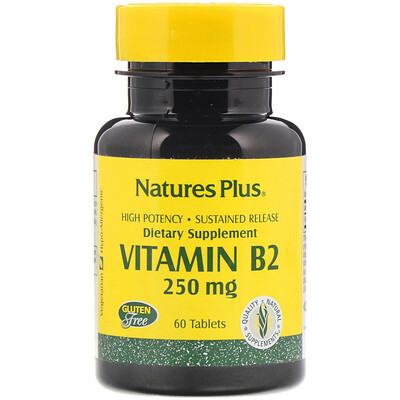Nature's Plus Витамин B-2, 250 мг, 60 таблеток