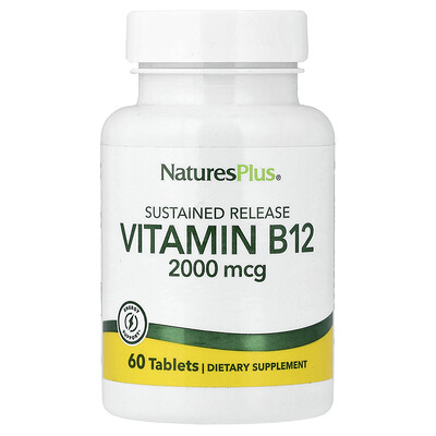 NaturesPlus, Vitamina B12, Liberación prolongada, 60 comprimidos