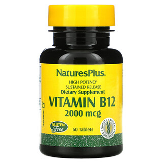 Nature's Plus, Vitamina B-12, 2.000 mcg, 60 comprimidos
