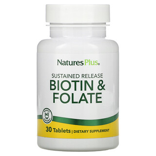 Nature's Plus, Biotina e Folato, 30 Comprimidos