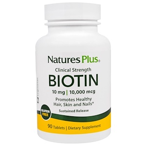 Nature's Plus, Биотин, с замедленным высвобождением, 90 таблеток