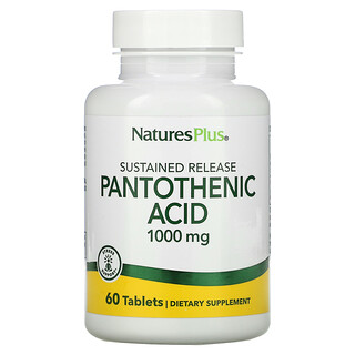 Nature's Plus, Ácido pantoténico, 1000 mg, 60 comprimidos
