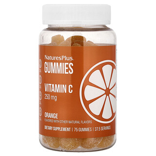 NaturesPlus, Jeleuri cu vitamina C, portocală, 75 de jeleuri (125 mg per jeleu)