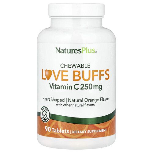 NaturesPlus, Chewable Love Buffs, Vitamin C, Natural Orange, 90 Tablets