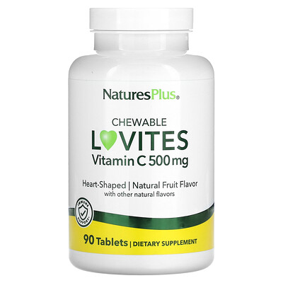 

NaturesPlus Жевательные Lovites, витамин C, натуральные фрукты, 500 мг, 90 таблеток