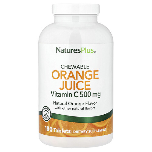 NaturesPlus, Orangensaft zum Kauen, Vitamin C, natürliche Orange, 180 Tabletten