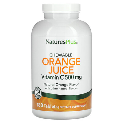 

NaturesPlus Vitamin C Chewable Orange Juice 500 mg 180 Tablets