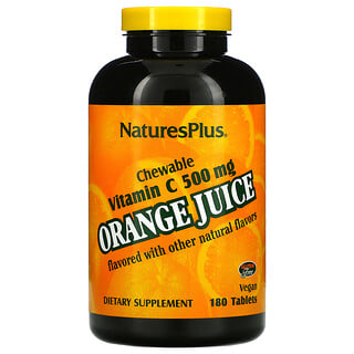 Nature's Plus, オレンジジュース,  ビタミンC サプリメント, 500 mg, 180 錠