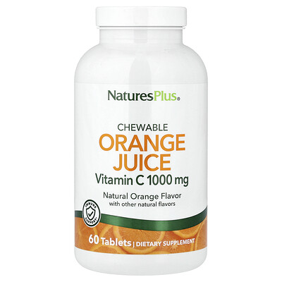Product Image for NaturesPlus, Chewable Orange Juice, Vitamin C, Natural Orange, 60 Tablets
