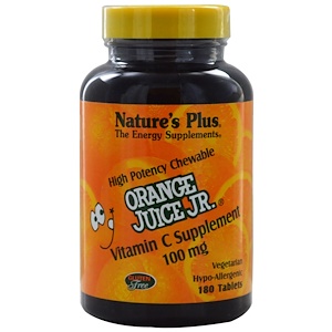 Nature's Plus, Витамин С из апельсинового сока, 100 мг, 180 таблеток