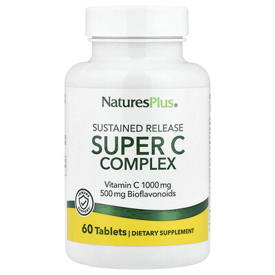 NaturesPlus, Supercomplejo de vitamina C, Liberación prolongada, 60 comprimidos