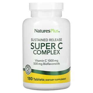 Nature's Plus, Complexo Super C, Vitamina C 1000 mg com 500 mg de Bioflavonóides, 180 Comprimidos