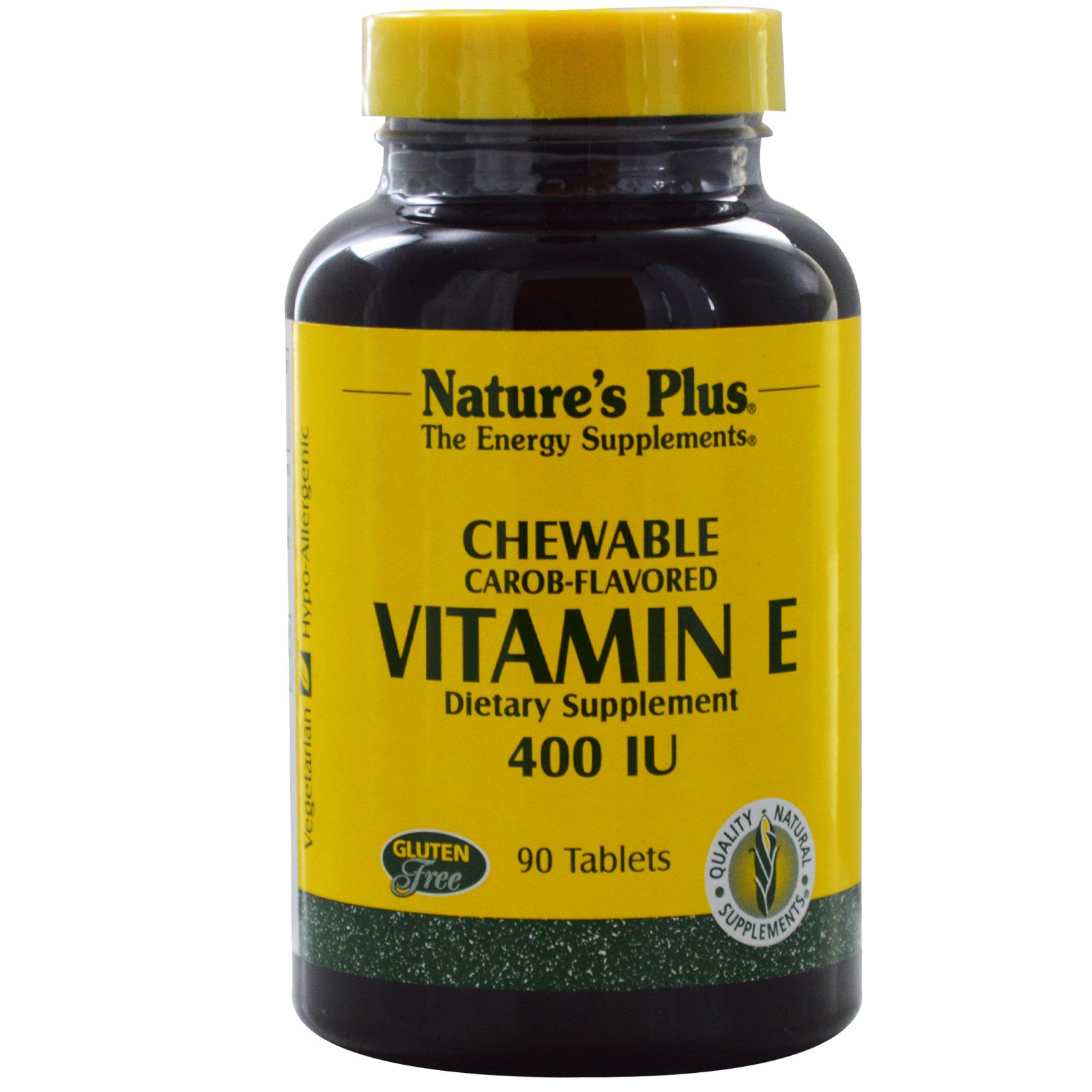 Natures Plus Vitamin E Chewable Carob Flavored 400 Iu 90 Tablets Discontinued Item