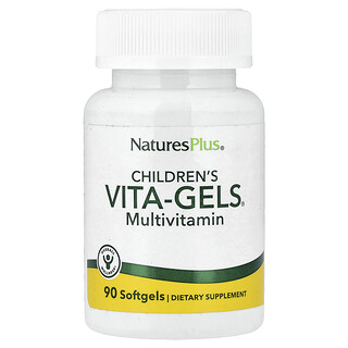 NaturesPlus, Multivitamin Vita-Gels® untuk Anak, Jeruk, 90 Kapsul Gel Lunak