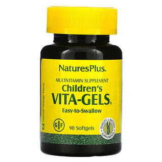 Nature's Plus, Children's Vita-Gels，多種維生素補充劑，天然柳丁，90 粒軟凝膠