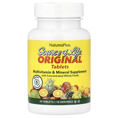 Product Image for NaturesPlus, Source of Life , Original Tablets, Multivitamin & Mineral Supplement, 30 Tablets