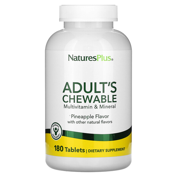 NaturesPlus, Adult's Chewable Multivitamin & Mineral, Pineapple, 180