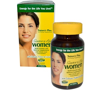 Nature's Plus, Источник жизни, для женщин, мультивитамины и минеральные добавки, 60 таблеток