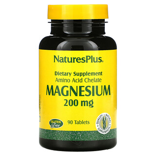 Nature's Plus, Magnésio, 200 mg, 90 Comprimidos