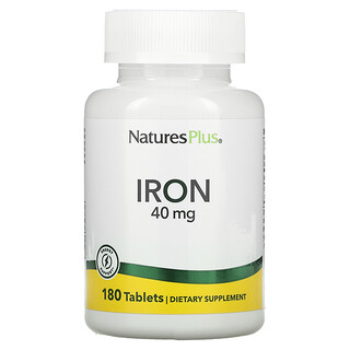 Nature's Plus, Ferro, 20 mg, 180 Comprimidos