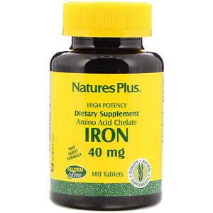Отзывы о Натурес Плюс, Iron, 40 mg, 180 Tablets