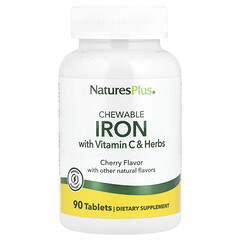 High Potency Chewable Iron with Vitamin C and Herbs, Cherry, 90 Tablets