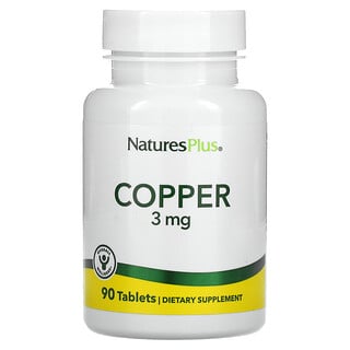 Nature's Plus, Copper, 3 mg, 90 Pastillas