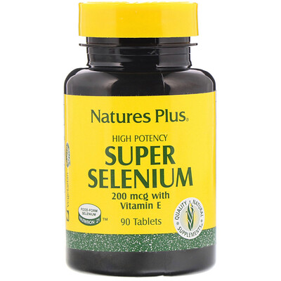 Nature's Plus Super Selenium, супер селен, 200 мкг, 90 таблеток