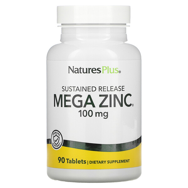 Mega Zinc, длительное высвобождение, 100 мг, 90 таблеток