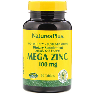 Отзывы о Натурес Плюс, Mega Zinc, 100 mg, 90 Tablets