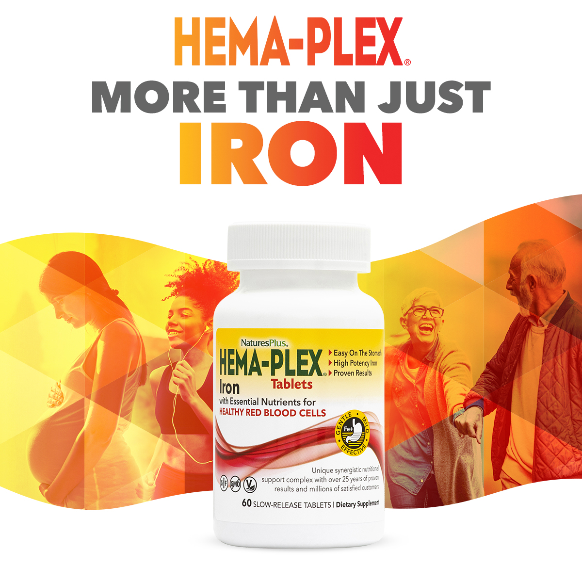 NaturesPlus, Hema-Plex, Iron with Essential Nutrients for Healthy Red ...