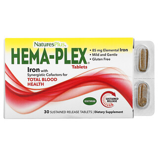 Nature's Plus, Hema-Plex, 30 Comprimidos de Liberação Gradual