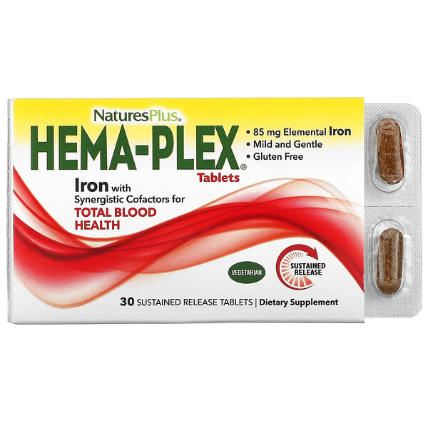 Nature's Plus, Hema-Plex, 30 таблеток с длительным высвобождением
