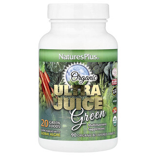NaturesPlus, Organic Ultra Juice Green`` 90 comprimidos orgánicos de dos capas