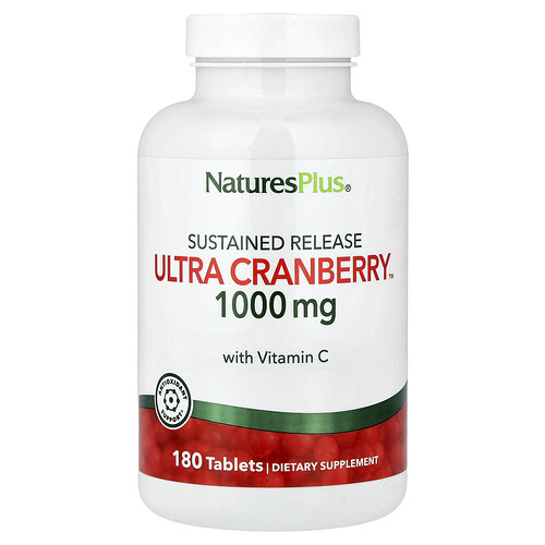 NaturesPlus, Sustained Release Ultra Cranberry, 1,000 mg, 180 Tablets