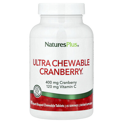 NaturesPlus, Cranberry® ultramasticable, 90 comprimidos masticables con forma de corazón