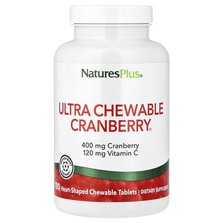NaturesPlus, Ultra Chewable Cranberry®, 180 comprimés en forme de cœur à croquer