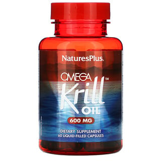 Nature's Plus, Omega Krill Oil（オメガクリルオイル）、600mg、液状カプセル60粒