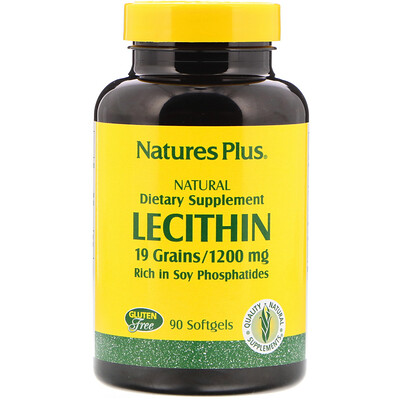 Nature's Plus Лецитин, 1200 мг, 90 мягких таблеток
