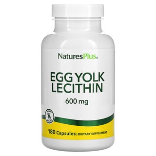 Nature's Plus, 卵黄レシチン、600 mg、ベジタリアン用カプセル90錠